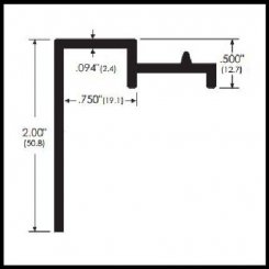 Zero #106A Custom Threshold, Bulkhead Component, Aluminum, .750" Width, 2" Riser