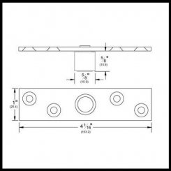 Pemko 106R/94 Roller Guide, Steel/Brass