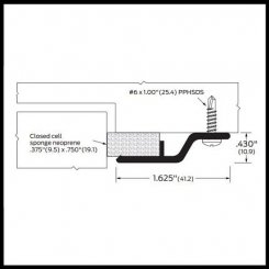 Zero #140-DG Door Gasket, Aluminum with .375 Sponge Neoprene Seal