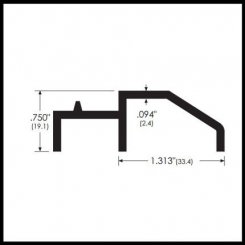 Zero #168 Custom Threshold, End Component, Aluminum or Bronze, 1.313" Width, .75" Height