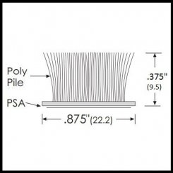 Zero #254 Adhesive Dust Plug, Polypile Brush, .375" Clearance