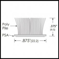 Zero #254 Adhesive Dust Plug, Polypile Brush, .375" Clearance