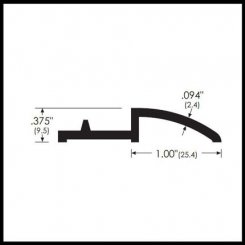 Zero #268 Custom Threshold, End Piece Component, Aluminum or Bronze, 1" Width, .375" Height