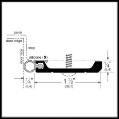 Pemko #290 Door Gasket, 1.5" Heavy Duty Aluminum for Jambs with Choice of Rubber Bulb Seal