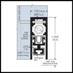 Automatic Door Bottom, Semi-Mortised with Lead-Lined Seal, .25" Drop