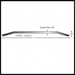 NGP 413SS Utility Threshold, 4" Stainless Steel, .25" Height