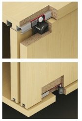Hafele EKU Clipo 36H Inslide Sliding Hardware, For Inset By-Pass Doors, 79 LB Doors
