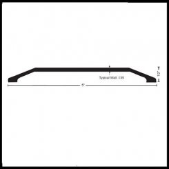 NGP 512 Utility Threshold, 5" Aluminum or Stainless Steel with Smooth Top, .5" Height