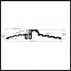 Zero #525 Rabbeted Threshold, 5" Aluminum with Neoprene and Thermal Break, .875" H
