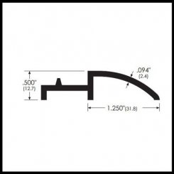 Zero #68 Custom Threshold, End Piece Component, Aluminum or Bronze, 1.25" Width, .5" Height