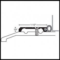 NGP 700E Threshold Stop Strips, Aluminum with Rubber Bumper, .25" Height