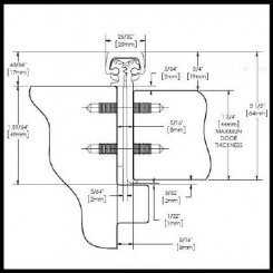 Roton 780-124LL Continuous Hinge, Concealed Leaf For Lead Lined Doors Heavy Duty with Concealed Edge Mount