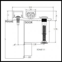 Roton 780-157HD Continuous Hinge, Full Surface Frame Face Dimension Limitations