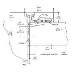 Roton 780-054HD Continuous Hinge, Half-Surface with 1/8" Door Inset