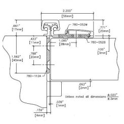 Roton 780-053HD Continuous Hinge, Half Surface with 1/8" Door Inset