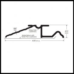 Interlocking Threshold, Aluminum with Water Return, 4"