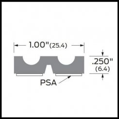 Zero #84R Cover Plate Extension, 1" Neoprene