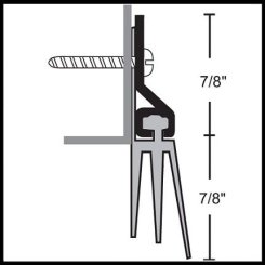 NGP 96V Door Sweep, .875" Aluminum Casing with .875" Vinyl Triple Fin Seal