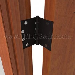 Deltana, 4 Ball Bearings, Brass, Extra Heavy Weight, 5 Knuckle, Full Mortise, Wide Throw Hinge, 4.5" x 6"