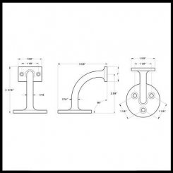 Deltana HRC175 Hand Rail Bracket, Light Duty