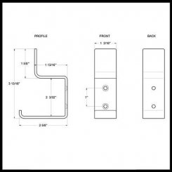 Deltana MH11 Heavy Duty Modern Coat and Hat Hook, 1-3/16" x 3-13/16"