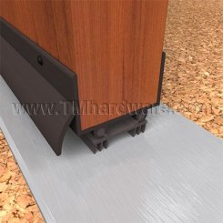 NGP 319ET6 Door Shoe Sweep, U Shaped Aluminum with Rain Drip and Two .5625" Thermoplastic Triple Fin Seals