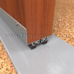 NGP 816T6 Door Shoe Sweep , U Shaped Aluminum Casing with Thermal Break, and Two .5625" Thermoplastic Triple Fin Seals