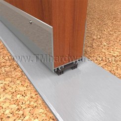 NGP 92T6 Door Shoe Sweep, U Shaped Aluminum with 2" Kickplate and Two .5625" Thermoplastic Triple Fin Seals