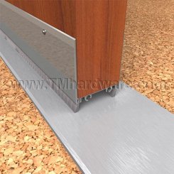 NGP 92WH Door Shoe Sweep, U Shaped Aluminum with 2" Kickplate and a .6875"  Nylon Brush Seal