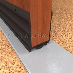 NGP 99NWH Door Shoe Sweep, U Shaped Aluminum with 2.75" Rigid Kickplate and .75" Neoprene and Nylon Brush Seal