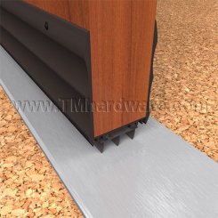 NGP 99T Door Shoe Sweep, U Shaped Aluminum with 2.75" Rigid Kickplate and .6875" Thermoplastic Triple Fin Seal