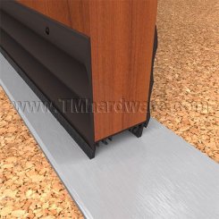 NGP 99WH Door Shoe Sweep, U Shaped Aluminum with 2.75" Rigid Kickplate and .6875" Nylon Brush Seal