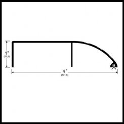 Pemko #2053 Half Threshold, 4" (W) Aluminum for Residential Application, 1" (H)