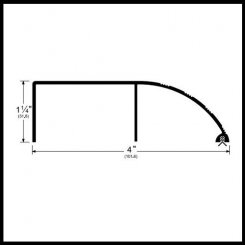 Pemko #2054 Half Threshold, 4" (W) Aluminum for Residential Applications, 1.25” (H)