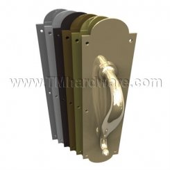 Rockwood 147x76 Pull Plate, Cast Brass Pull Plate With Decorative Design