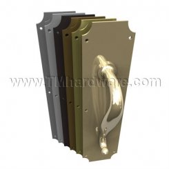 Rockwood 147x77 Pull Plate, Cast Brass Pull Plate With Inverted Corners