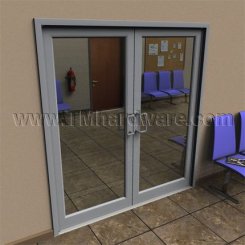 Rockwood BF150 Door Pull Bar, 90° Offset, .75" Diameter, up to 12" CTC