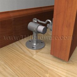 Rockwood 472, 473 Cast Brass Floor Mounted Door Stop With Keeper, 3-3/4" Height