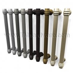 Rockwood Classic RM5664 Straight Finial Pull with Fluted Grip, Includes Base Plate - 10" CTC