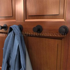 Rockwood RM838 Black Coat Hook with Contrasting Ends and Base Plate