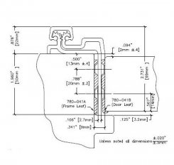 Roton 780-041LL Continuous Hinge, Concealed Leaf For Lead Lined Doors Swing Clear Action