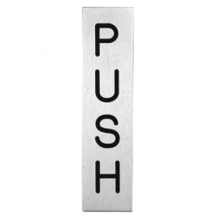 Rockwood #674H Vertical Engraved Sign - "PUSH"