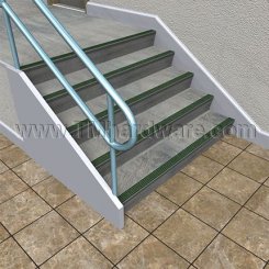 Wooster Supergrit W238 No-Slip Nosing for Steel Pan Stairs with 7° Riser Slope, New Concrete, 3" Depth, 1.125" Riser