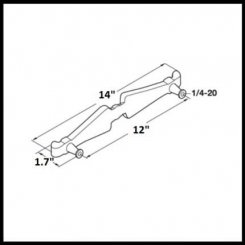 Hafele Cottage Collection Appliance Handle, 14" Length