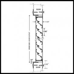 Activar Door Louver 1400C, Stormproof "Z" Blades, Aluminum, Single Flanged Frame, up to 3' x 6'-8"