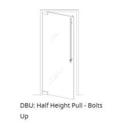 Rockwood LP6061 Half Height, Locking Door Pull, English Bridle Leather Wrapped - Round, Bolts Down