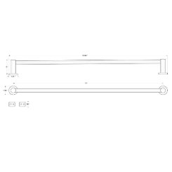 Deltana BBN Series, Zinc/Aluminum , Towel Bar Polished Chrome (US26) Finished