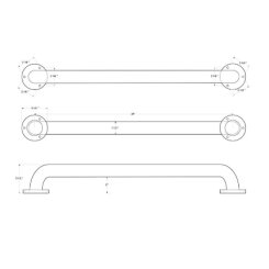 Deltana Stainless Steel Grab Bars, Concealed Screw Satin Stainless Steel (US32D) Finished