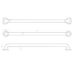 Deltana Stainless Steel Grab Bars, Concealed Screw Satin Stainless Steel (US32D) Finished