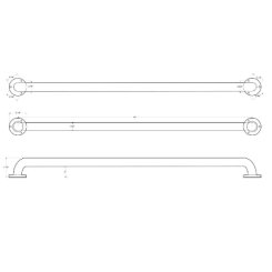Deltana Stainless Steel Grab Bars, Concealed Screw Satin Stainless Steel (US32D) Finished